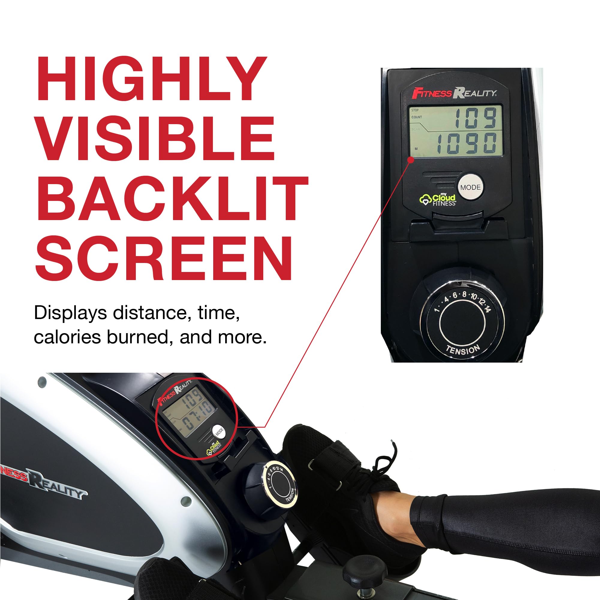 Fitness Reality 1000 Plus Bluetooth Rudergerät mit magnetischem Widerstand, optionalen Ganzkörperübungen und kostenloser App